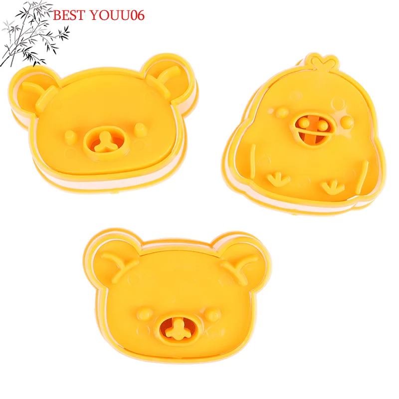 Hot 3Pcs/Set Cute Bear Sandwich Mold Bread Cake Biscuit Embossing Device Crust Cookie Cutter Baking Pastry Tools