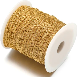 2 Meters Stainless Steel Gold Twist Chains Bulk for DIY Jewelry Making Crafts Earrings Accessories Handmade Necklace Findings