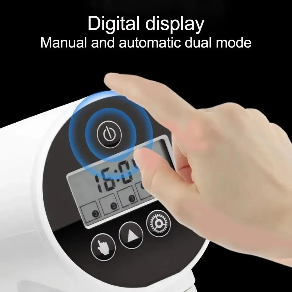 200ml Large Capacity Automatic Fish Feeder Timer Function 360° rotation Food Feeding Timer Battery Operated Digital Display