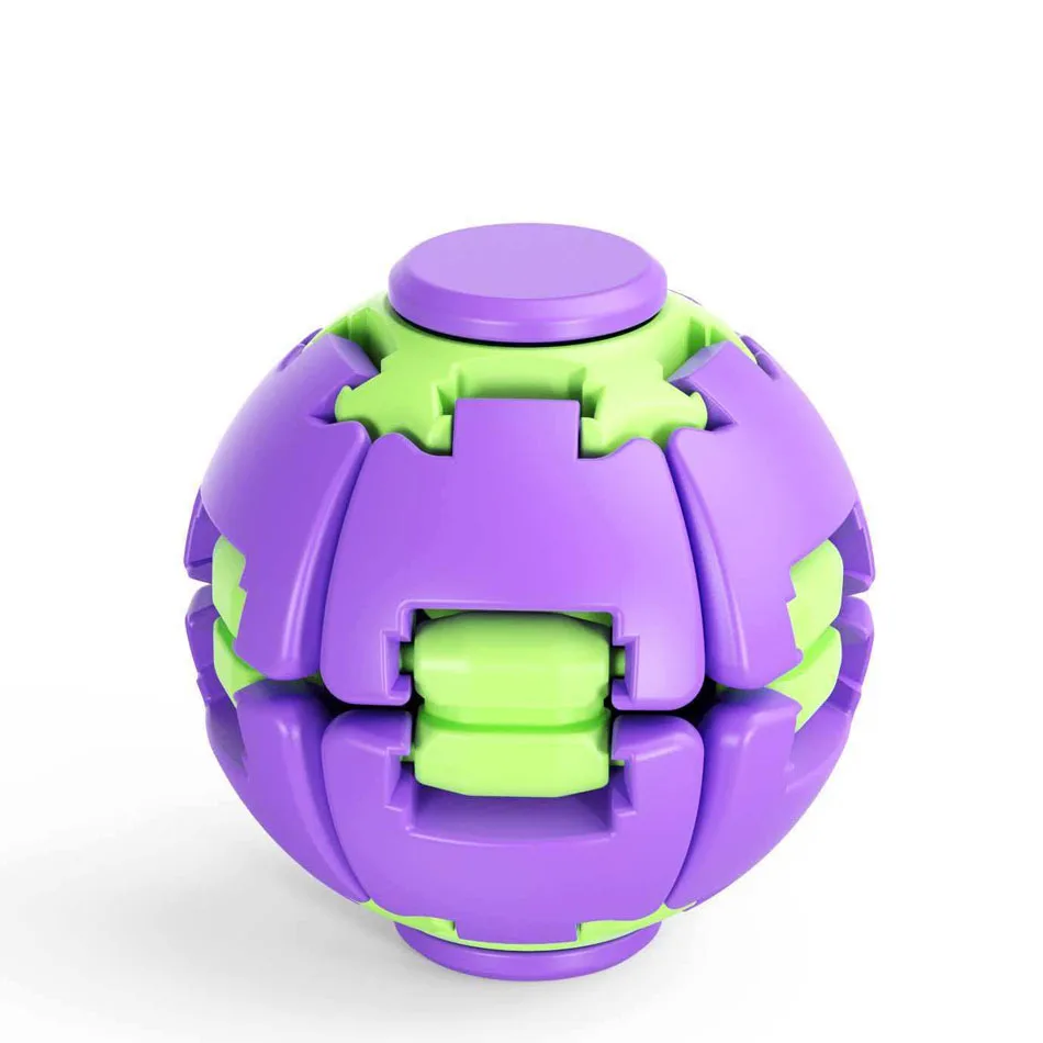 3D Printed Press-to-Spin Fidget BallOne Click Deform Fidget Spinner Ball, Smooth Rotating Stress Relief Sensory Toy