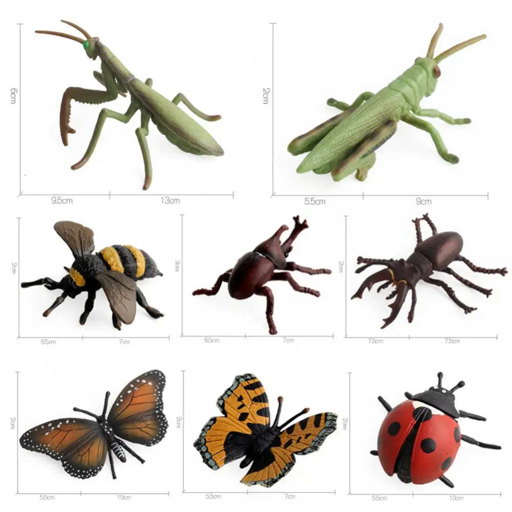 Hot Insect Animals Model Butterfly Lizard Cricket Spider Bee Action Figures Mantis Figurine Miniature Educational Kids Toys Gift