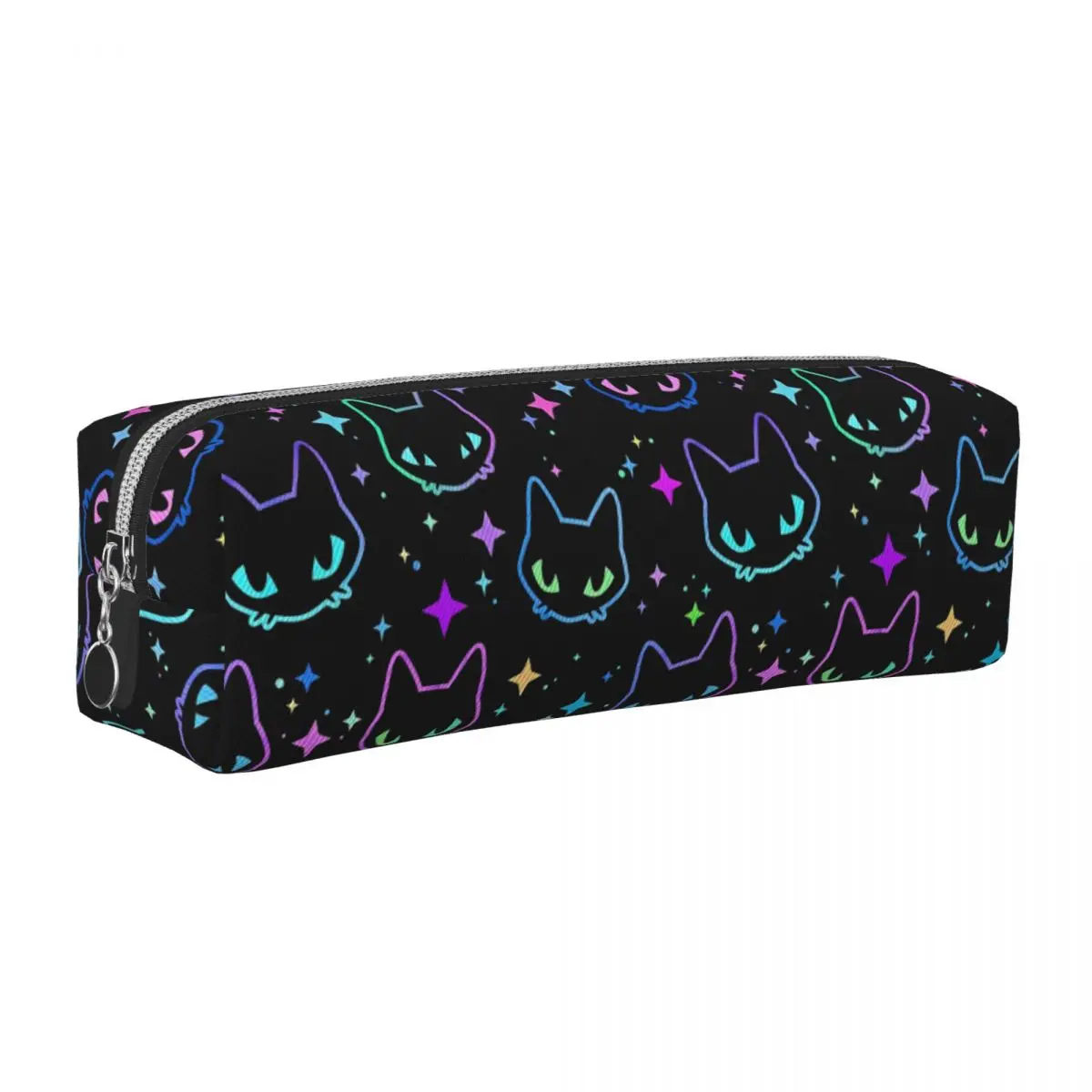 

Psychedelic Colorful Neon Cat Pencil Cases Fun Pen Box Bag Girls Boys Big Capacity Office Gifts Pencilcases