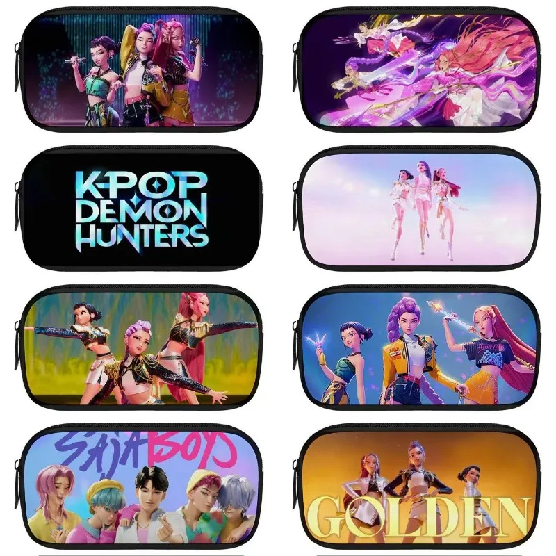 

new Kpop Demon Hunters Huntrix Movie Lumi Mira Zoe Pen Box Large Capacity Kids Pencil Bag pencil case birthday Holiday gifts