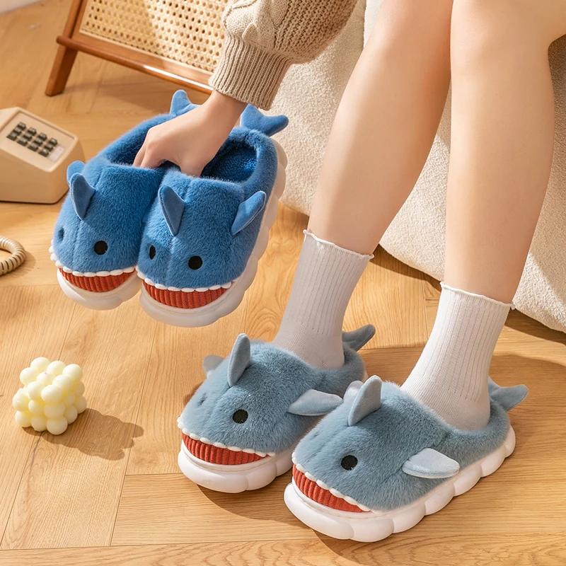 Casual Fluffy Slippers Women House Flats Cute Cartoon Designer Shoes Girls Indoor Winter Plush Warm Fashion Footwear Large Size