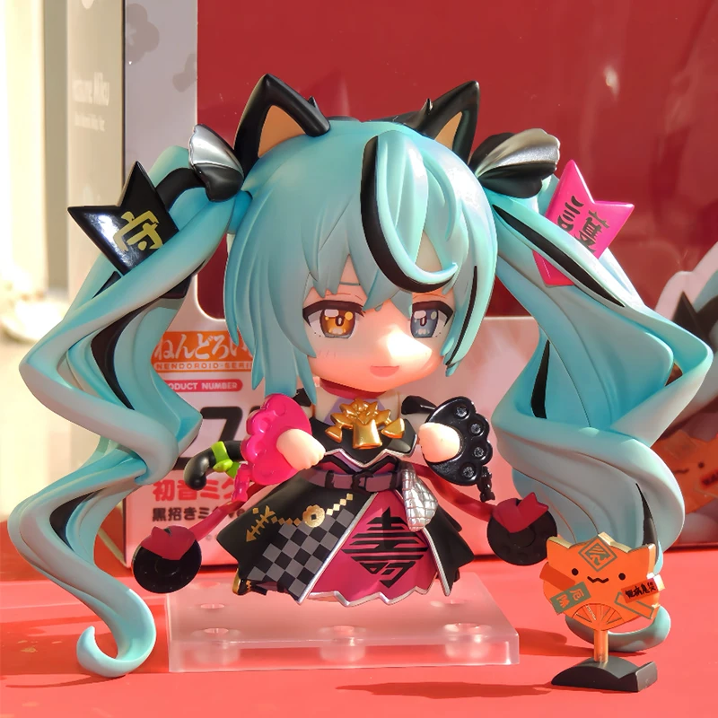 かわいい初音ミク-gsc-ブラックラッキーキャット-カートゥーンアクションフィギュア-2759-モデルオーナメントコレクションおもちゃ-誕生日プレゼント
