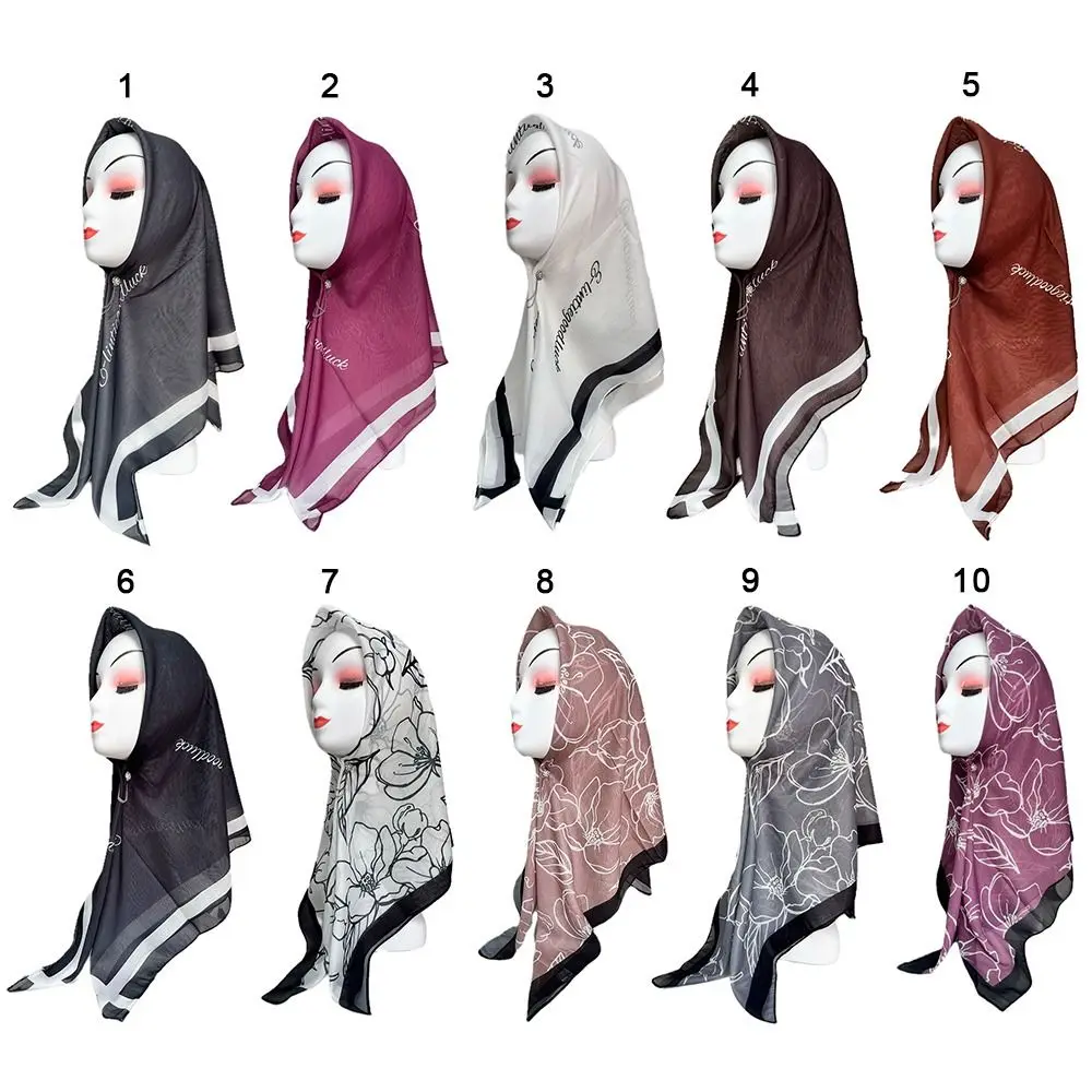 2-6 Years Old Sun Protection Islamic Underscarf Rose Flower Soft Hijabs Cap Beautiful Breathable Head Scarves for Men Women