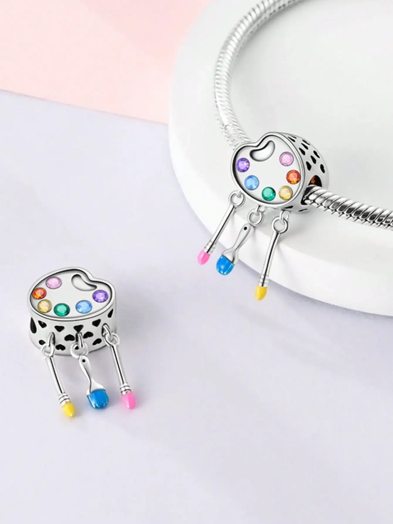 2025 Hot Sale Charms Bead 925 Sterling Silver Autumn Acorns Fallen and  flowers Fit Bangle Bracelet Necklace DIY Jewelry view 5