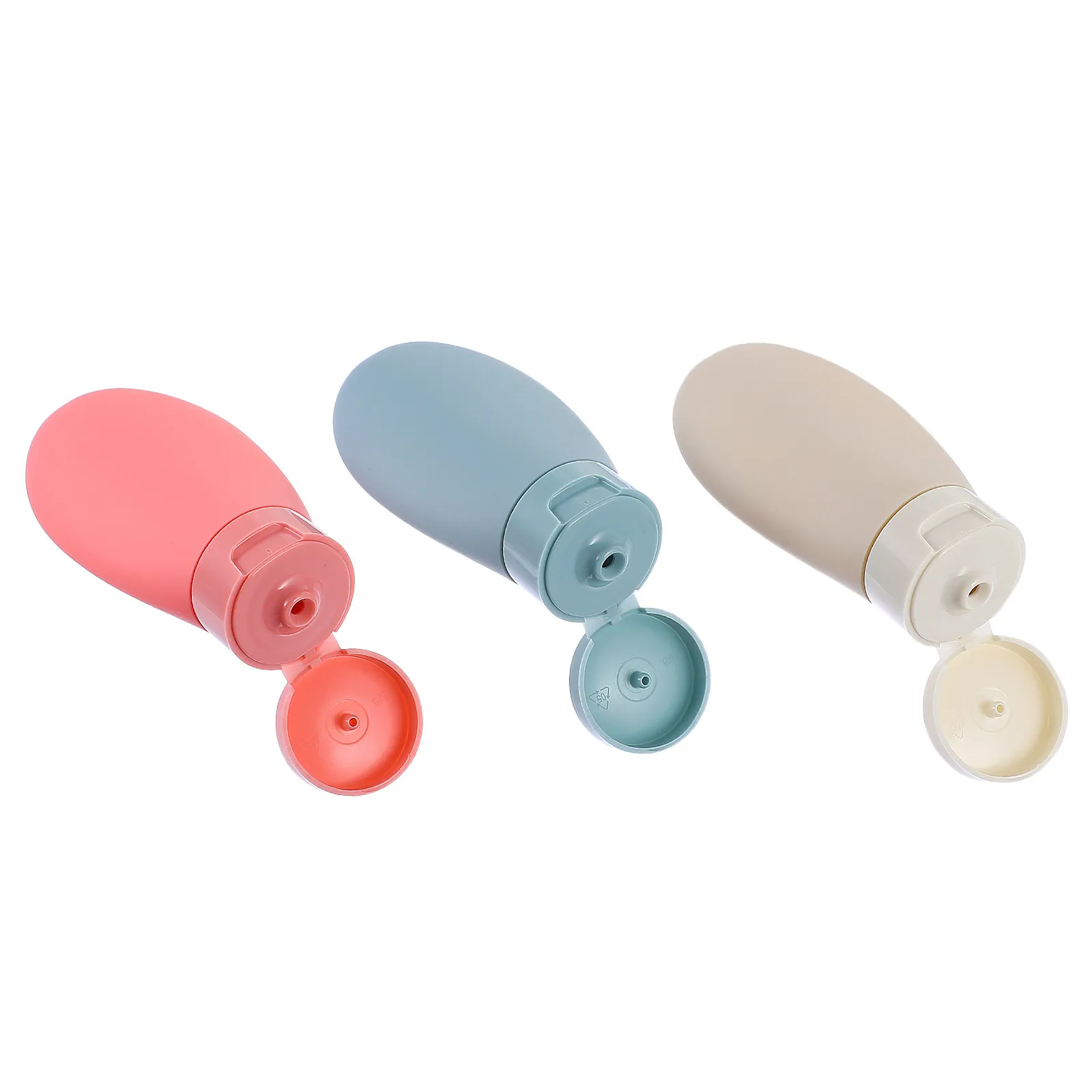 Juego de 3 Botellas de Viaje para Cosméticos, Botellas Portátiles para Lociones, Cremas y Geles de Ducha, Almacenamiento Ligero y Ecológico
