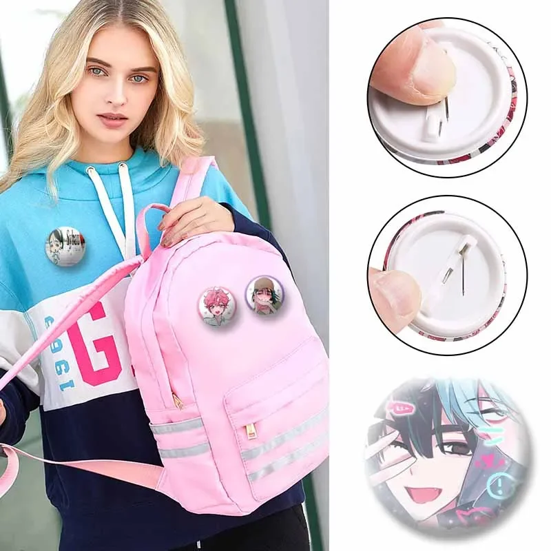 Anime Peripheral Coin Badges Alien Stage Cosplay Round Brooch Luka Mizi Ivan Till Sua Button Pins Backpack Jewelry Accessories