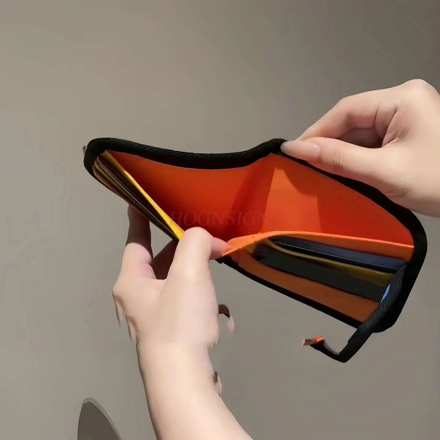 حقيبة بطاقات قطعة واحدة، حقيبة تخزين الهوية، محفظة قماشية بألوان متباينة، رفيعة للغاية وصغيرة الحجم، محفظة عملات معدنية إبداعية متعددة الفتحات