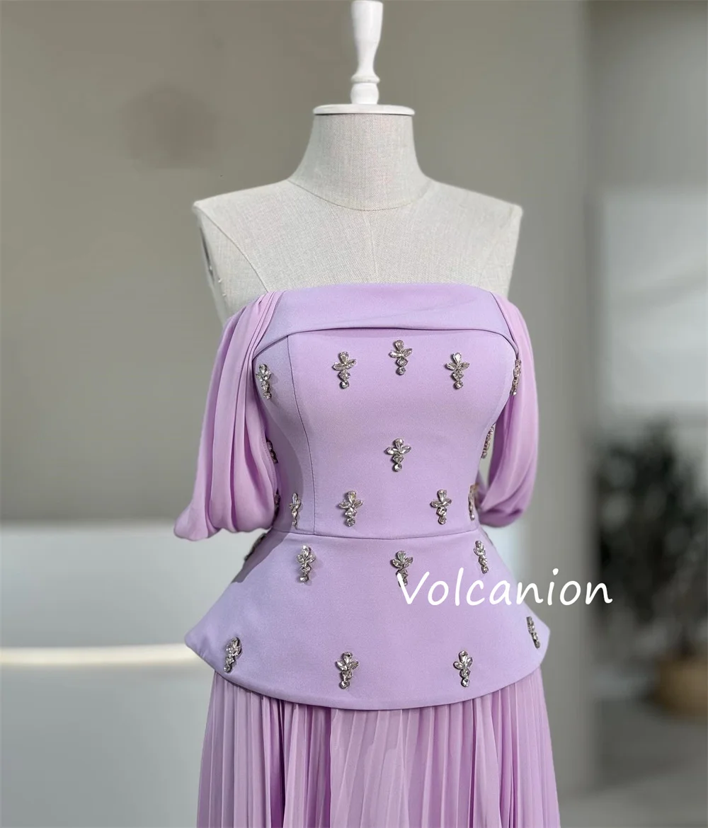 Customized High Quality Jersey Pleat Sequined A-line Off-the-shoulder Long Dresses Bespoke Occasion Quinceanera Exquisite