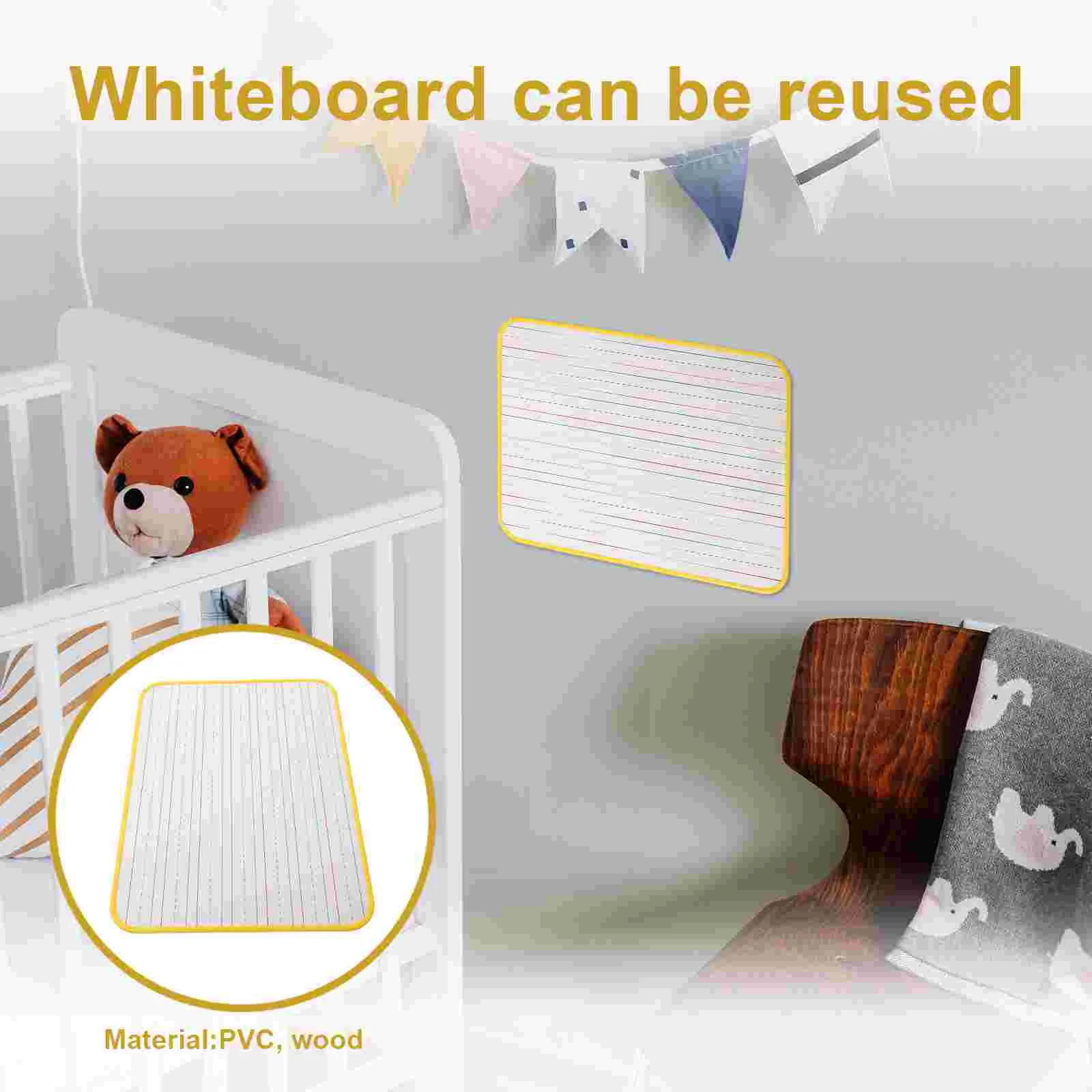 Dry Erase Ruled Whiteboard Double-sided Flip (black Border) Classroom Whiteboards for Conference Small Magnetic Kids