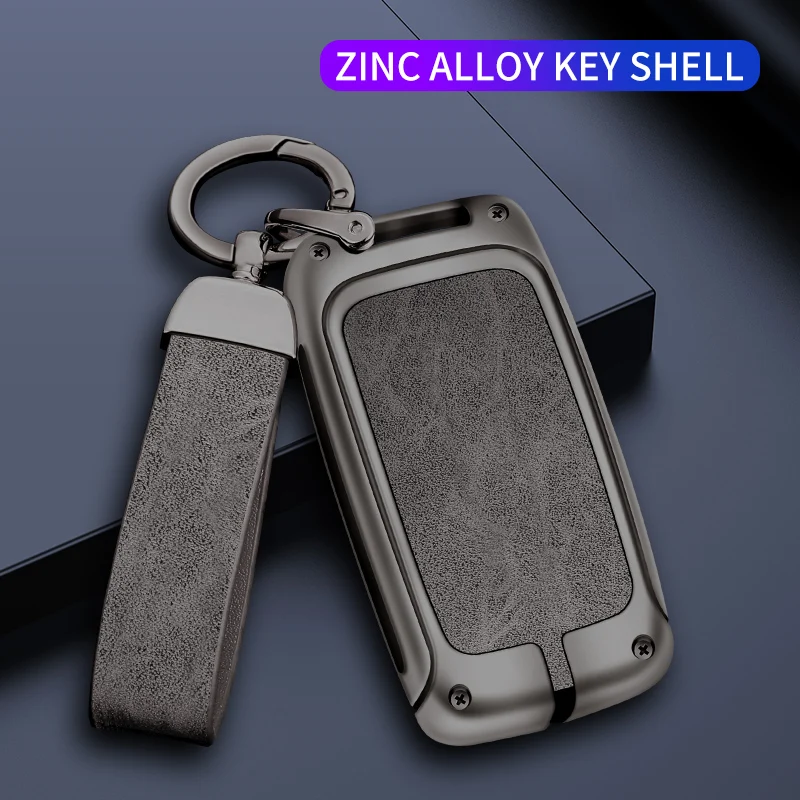 

Alloy Leather Car Key Case Cover Keychain For Jaguar XF XE F Pace XJ XJL Remote Key Bag Shell Fob Holder Protector Accessories