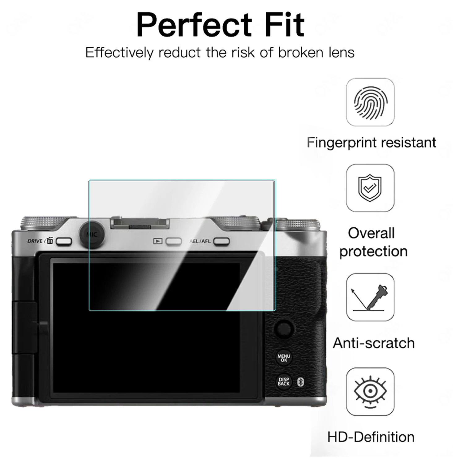 Tempered Glass Screen Protectors for FUJIFILM X-M5 Camera Protective Films 9H Hardness Anti-scratch Camera Film for FUJIFILM