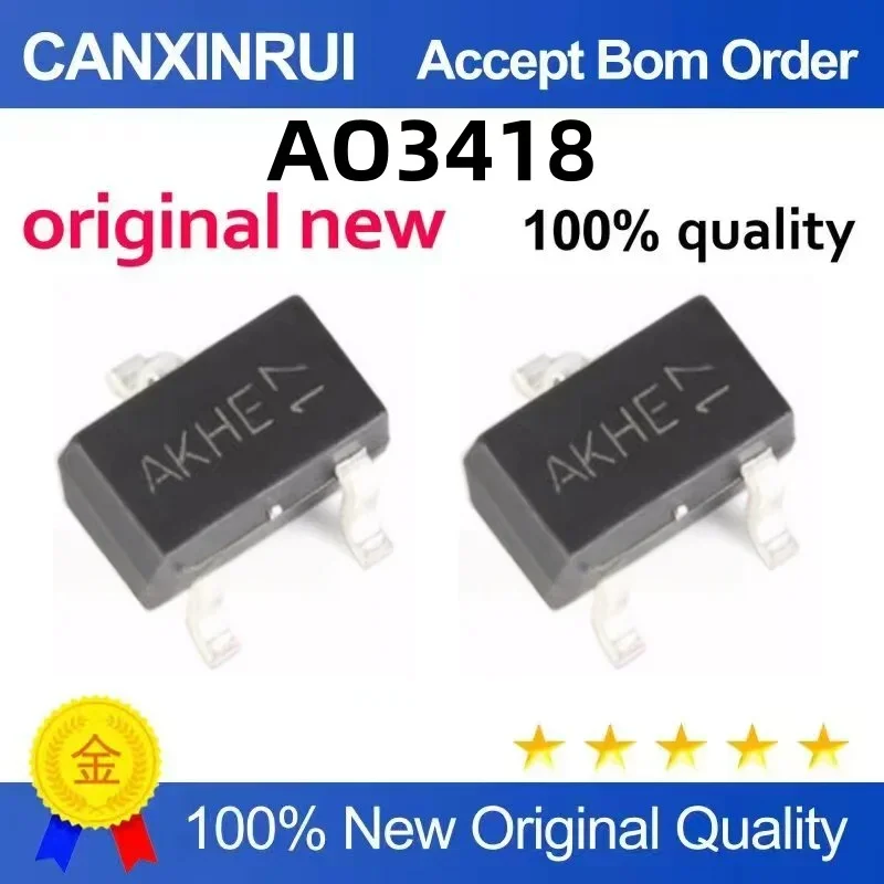 (5-100 pieces) AO3418 A03418 silk screen AK SOT-23 N channel 30V/3.8A brand new original stock