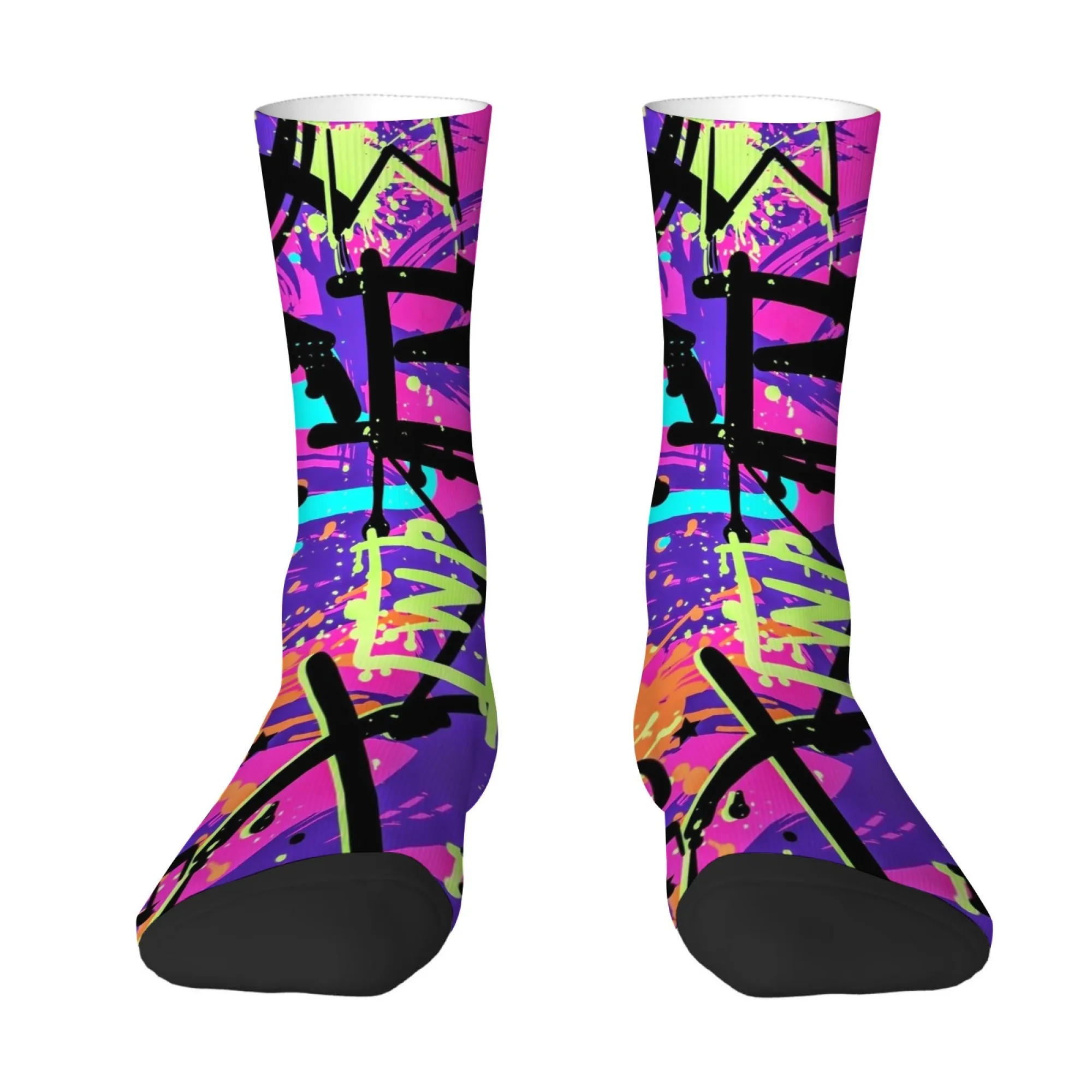 Fun and Colorful Printed Men's Socks Comfortable Non-slip Breathable Socks Quirky Hip-hop Style Outdoor Casual Sports Socks