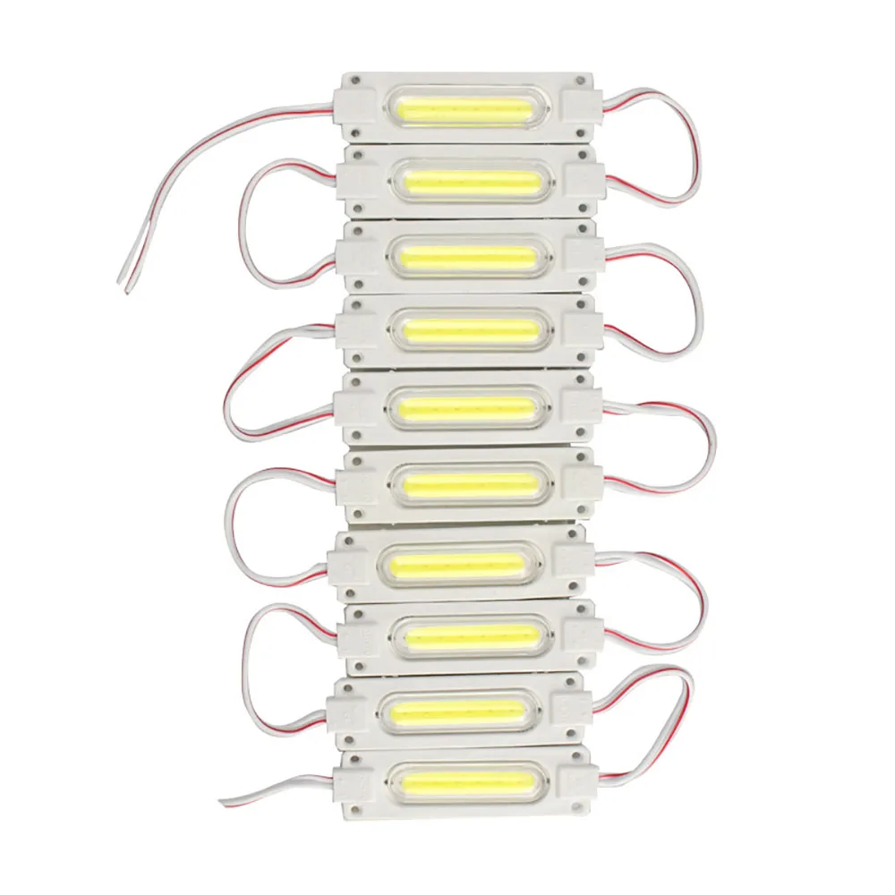 10 sztuk/partia wtrysku z obiektywem COB moduł LED wodoodporne podświetlenie LED do znaku kanału litera DC12V 2W IP68