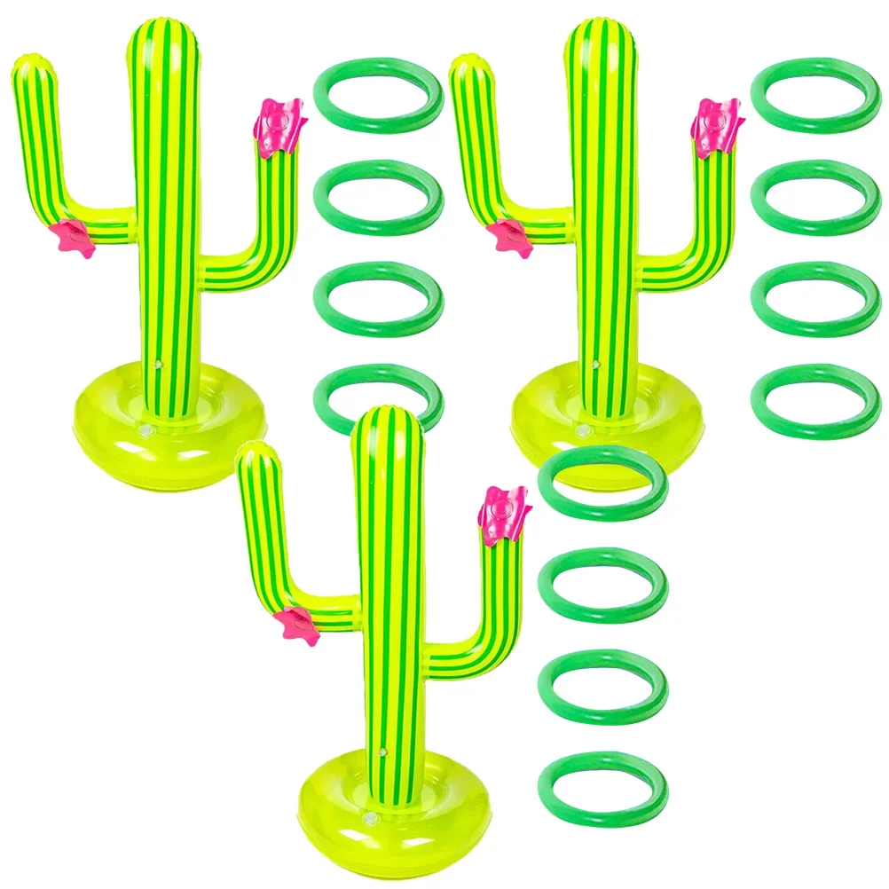 

3 Sets Cactus Ring Floating Toy Beach Toys Inflatable Ferrule Toss Rings Pvc Game