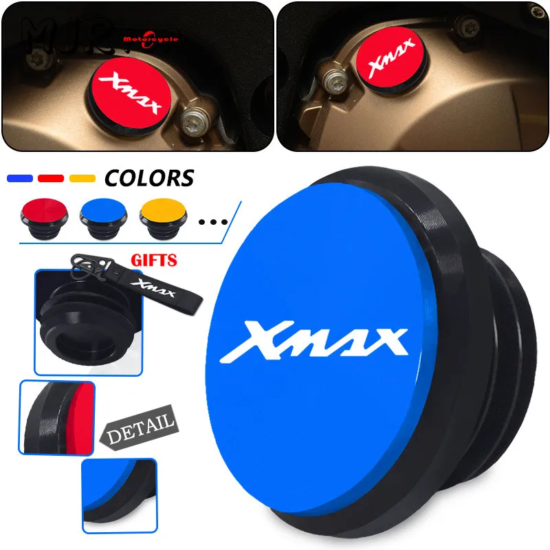 

xamx Motorcycle Keyring Engine Oil Filler Cap Engine Screw Protection Cover For Yamaha XMAX 400 XMAX 250 XMAX 300 2016-2023