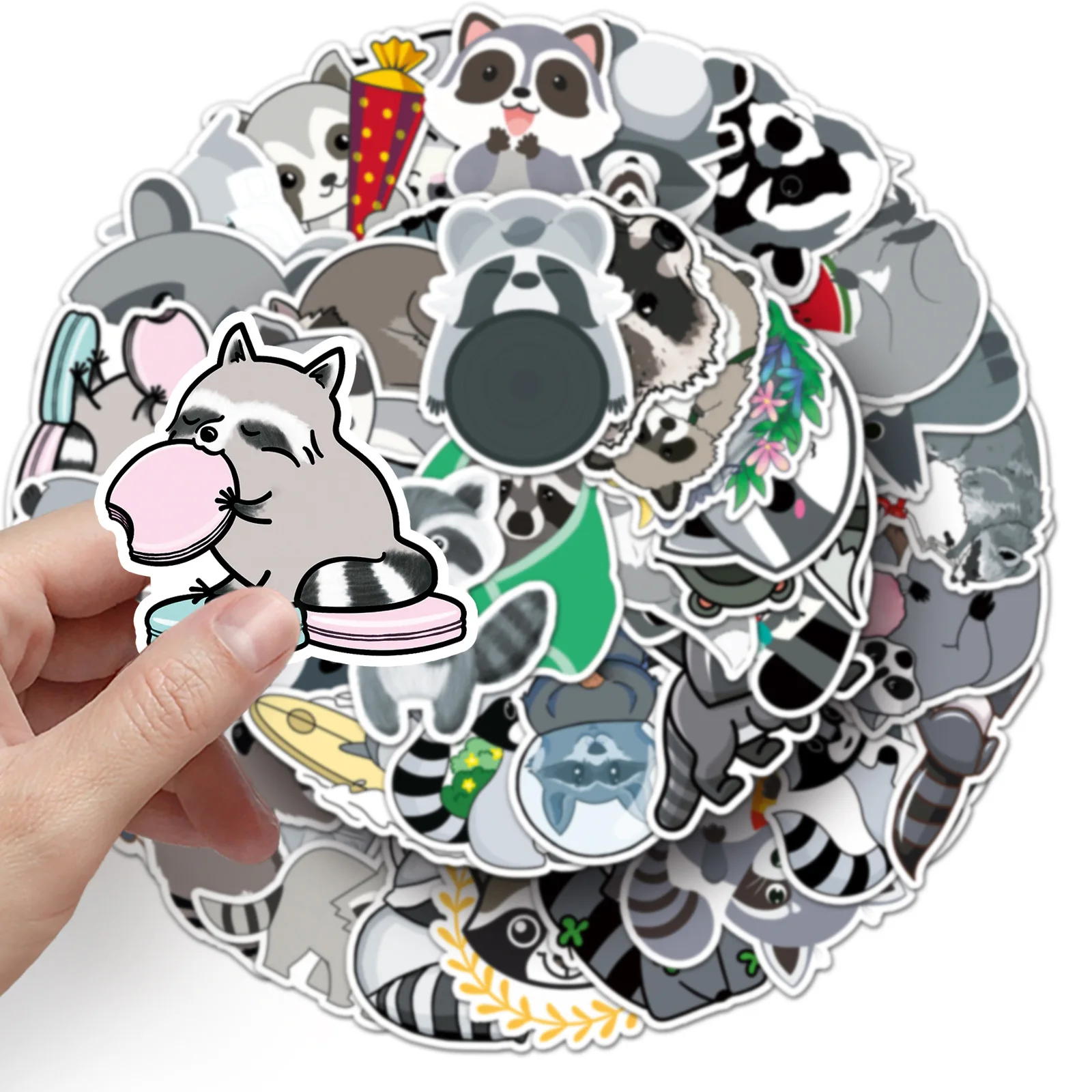 

50PCS Cartoon Animal Cute Raccoon Graffiti Sticker Personalized DIY Skateboard Luggage Guitar Waterproof Decal Toy Gift