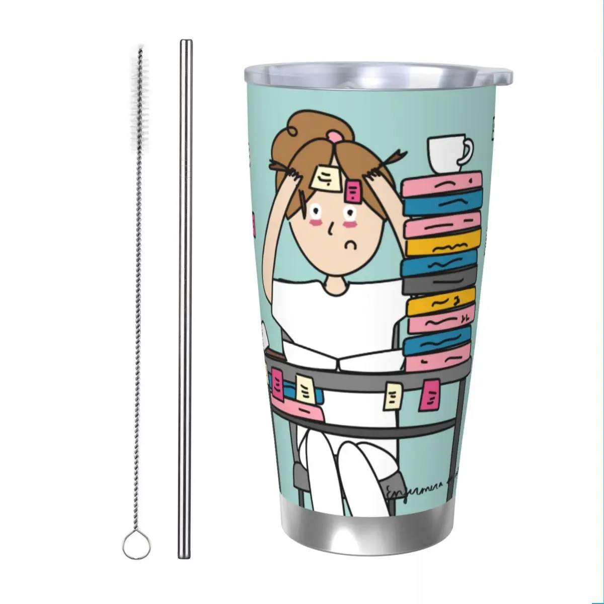 Tumbler Vacuum Insulated Enfermera En Apuros Doctor Nurse Medical Medicine Thermal Cup with Lid Straw Mug Hot Cold Drink, 20oz