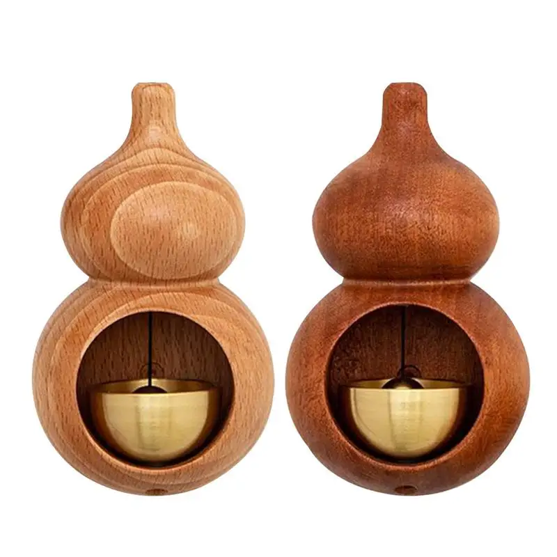 Wooden Magnetic Doorbell Magnetic Gourd-Shaped Wooden Bell Wooden Magnetic Doorbell Shopkeepers Bell Gourd Shape Wooden Bell