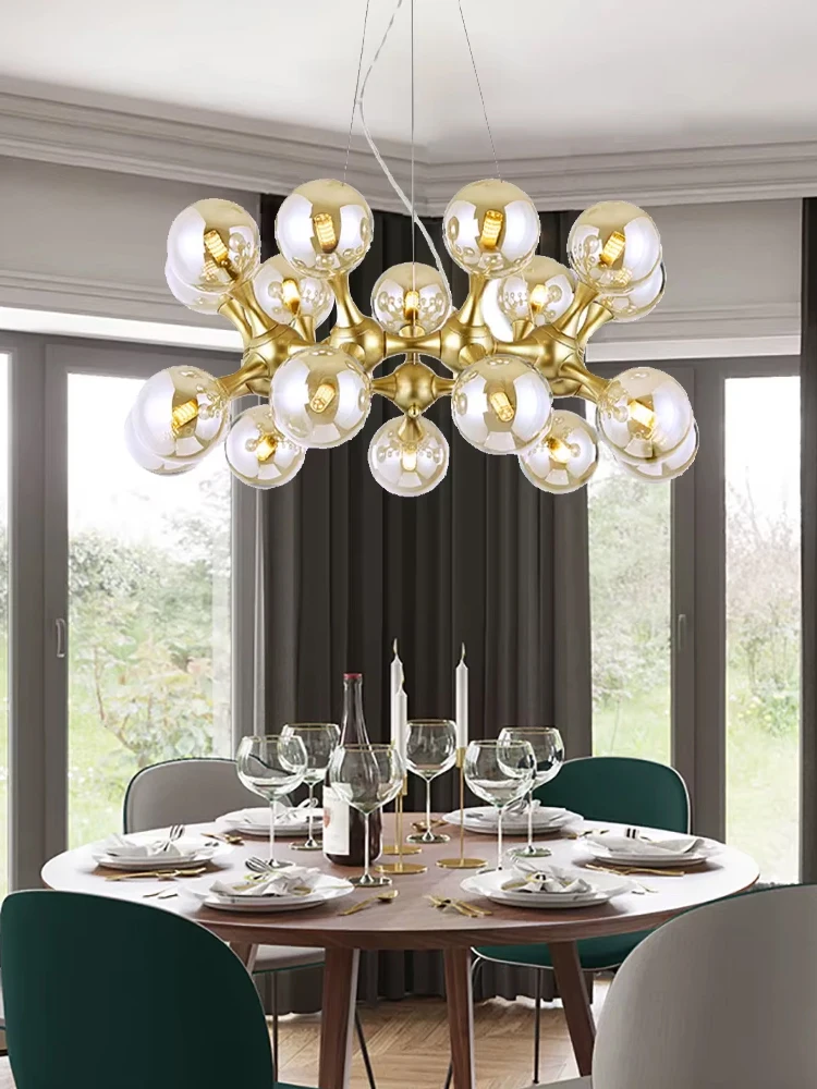 European New Design Glass Balls Ceiling Chandeliers LED Hanging Lamp Living Room Decor Cottage Lighting Fixture Home Lustre