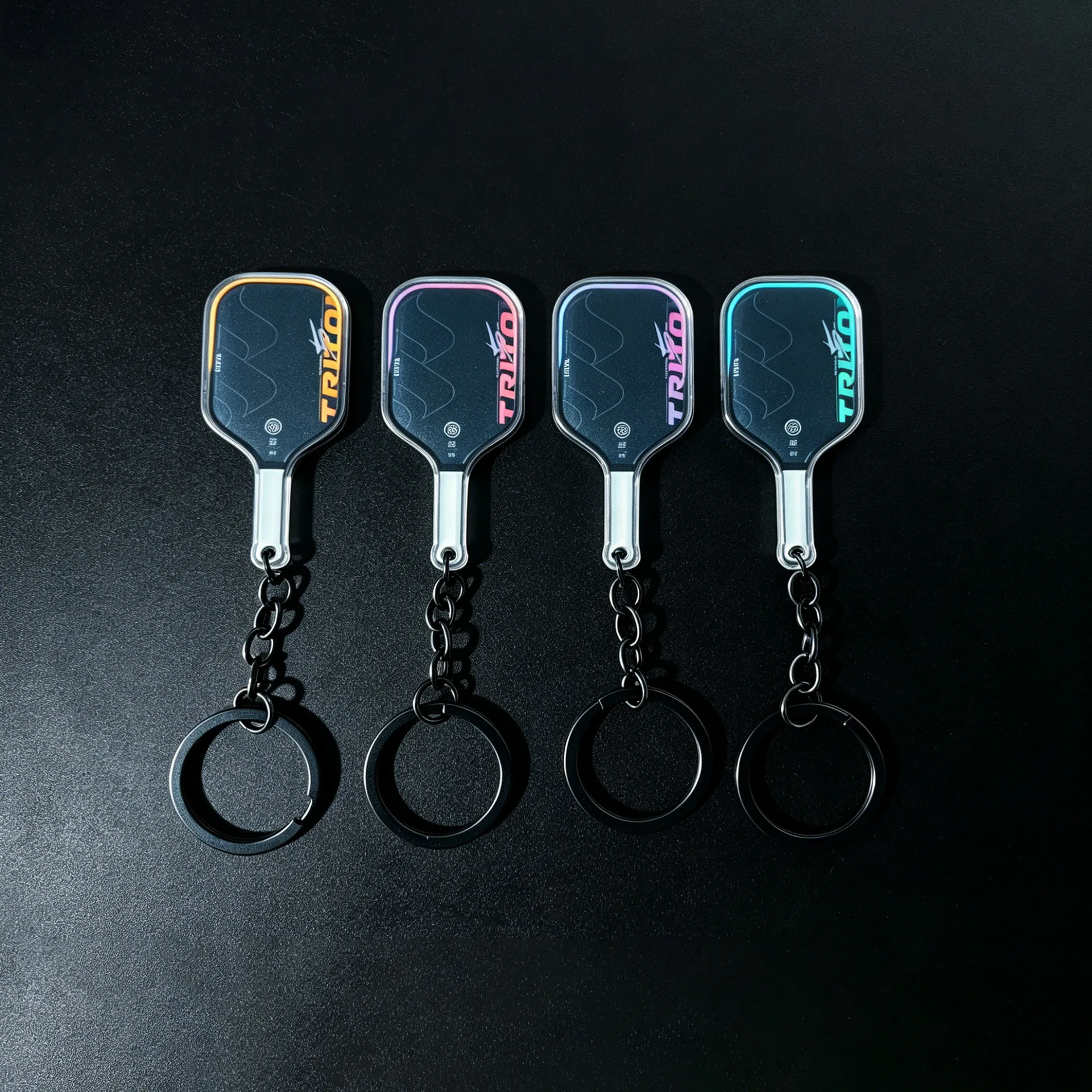 Mini Pickleball Paddle Keychain Acrylic Sport Racket Shape Key Ring Pickleball Lover Gift Backpack Bag Pendant Souvenir