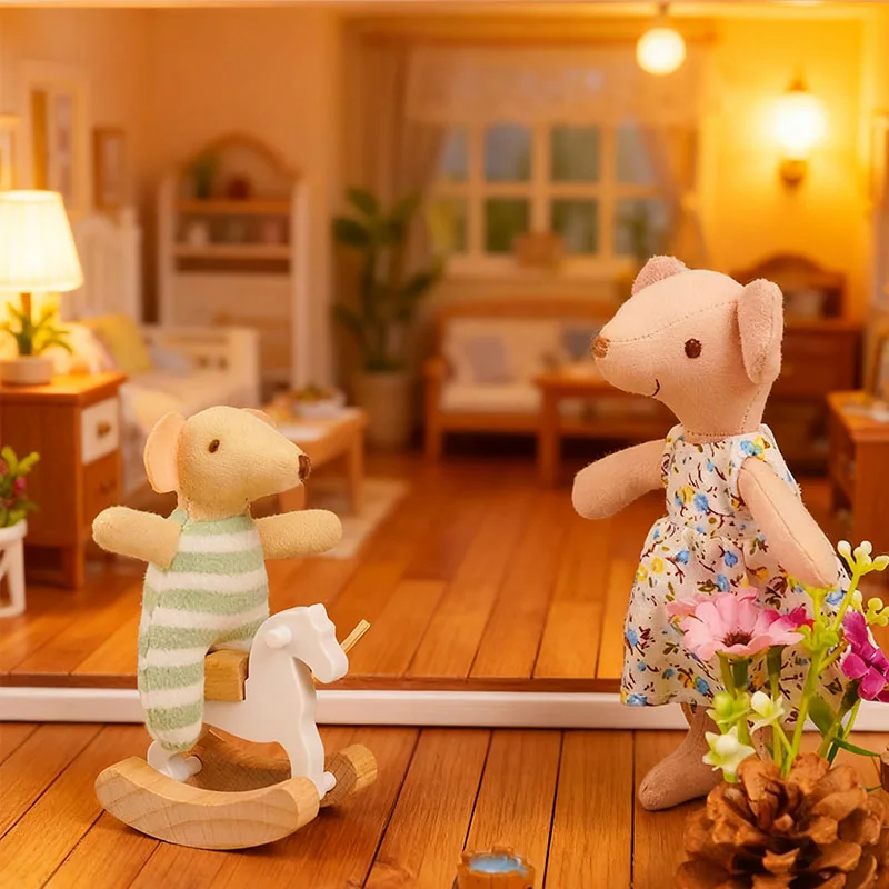 Figurines de souris en tissu interchangeables fabriquées à la main, 1/2/3 pièces, décorations familiales de souris festives, parfaites pour tous les cadeaux de vacances