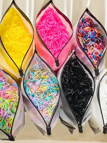 500/1000/2000pcs Girls Colourful Disposable Rubber Band Hair Ties Headband Children Ponytail Holder Bands Kids Hair Accessories