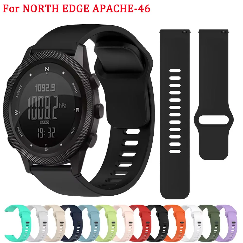 22 مللي متر حزام ل NORTH EDGE APACHE-46 ساعة اكسسوارات سيليكون حزام المعصم ل APACHE-46 استبدال الرياضة معصمه Correa