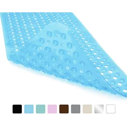 Home bathroom anti slip mat with diamond shaped leaky hole bathtub mat  suction cup PVC floor   foot mat