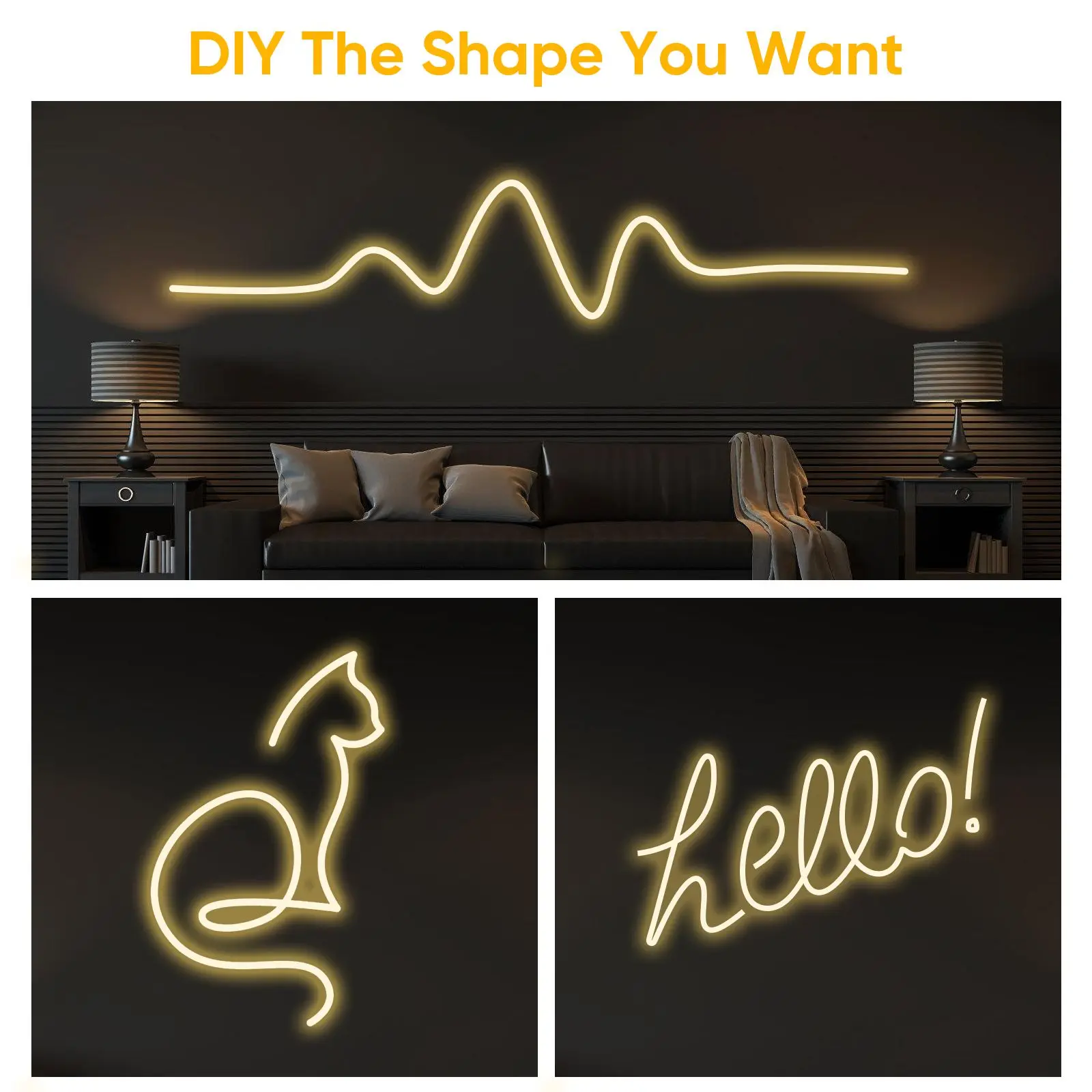 Set di strisce luminose 5M PVC flessibile Illuminazione calda bianca per camera da letto Bar Party KTV Strisce luminose solari per esterni