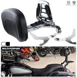 Motorcycle Multi-Purpose Driver Passenger Backrest Rider Back Cushion 3-in-1 Sissy Bar With Luggage Rack For BMW R 18 B R18 R18B