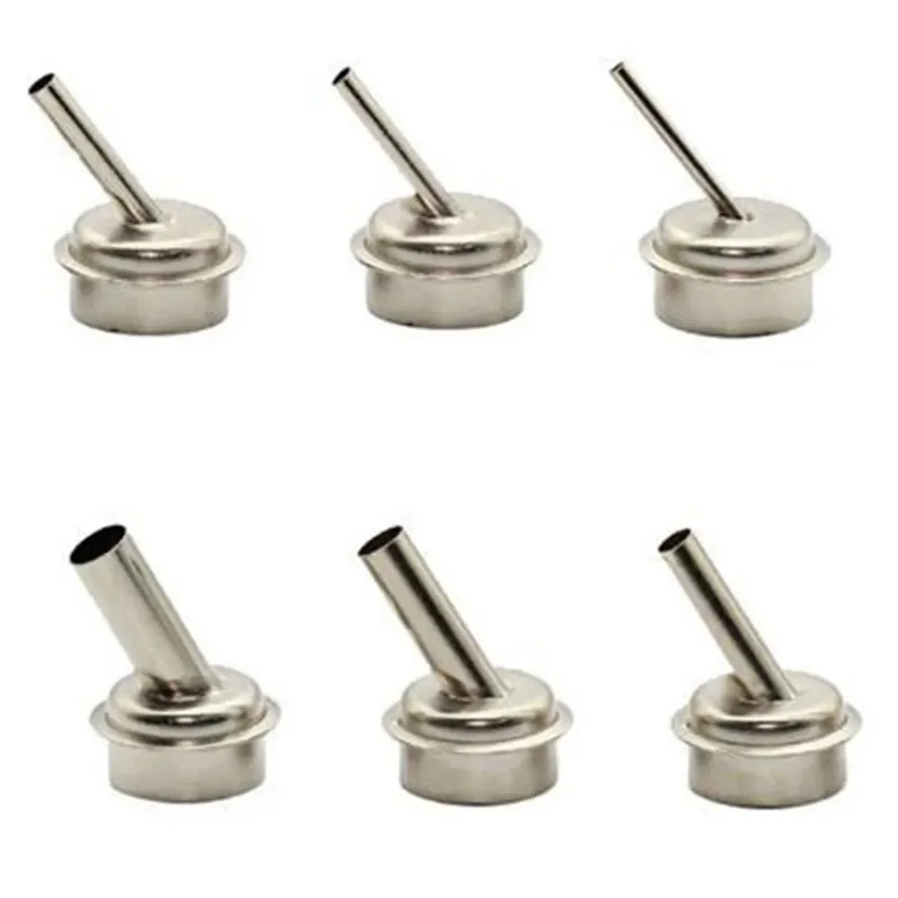 

6pcs 45 Degree Bent Curved Heat Nozzles 3/4/5/7/8/10mm Hot Nozzle For Quick 861DW Soldering Station Welding Repair