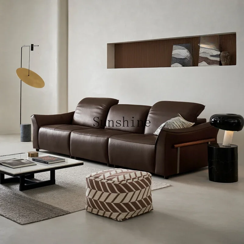 Waltz Premium First Layer Cowhide Zero Against the Wall Multifunctional Sofa Full Leather Backrest Adjustable