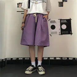 Pantalones de pierna ancha holgados con cordón Vintage para mujer, pantalones cortos casuales con bolsillo que combinan con todo, Color sólido, ropa de tendencia de moda, verano, nuevo