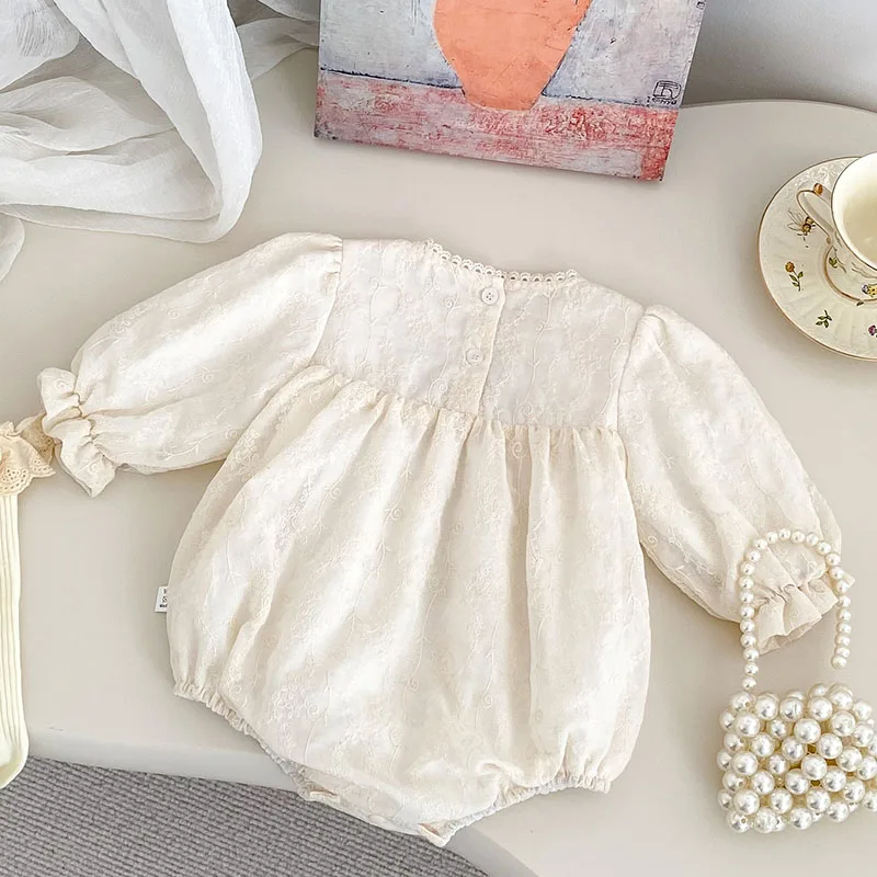 0〜24mの女の赤ちゃんのジャンプスーツ,長袖,綿の刺embroidery,新生児の女の子のロンパース,春の服,新しいコレクション2022