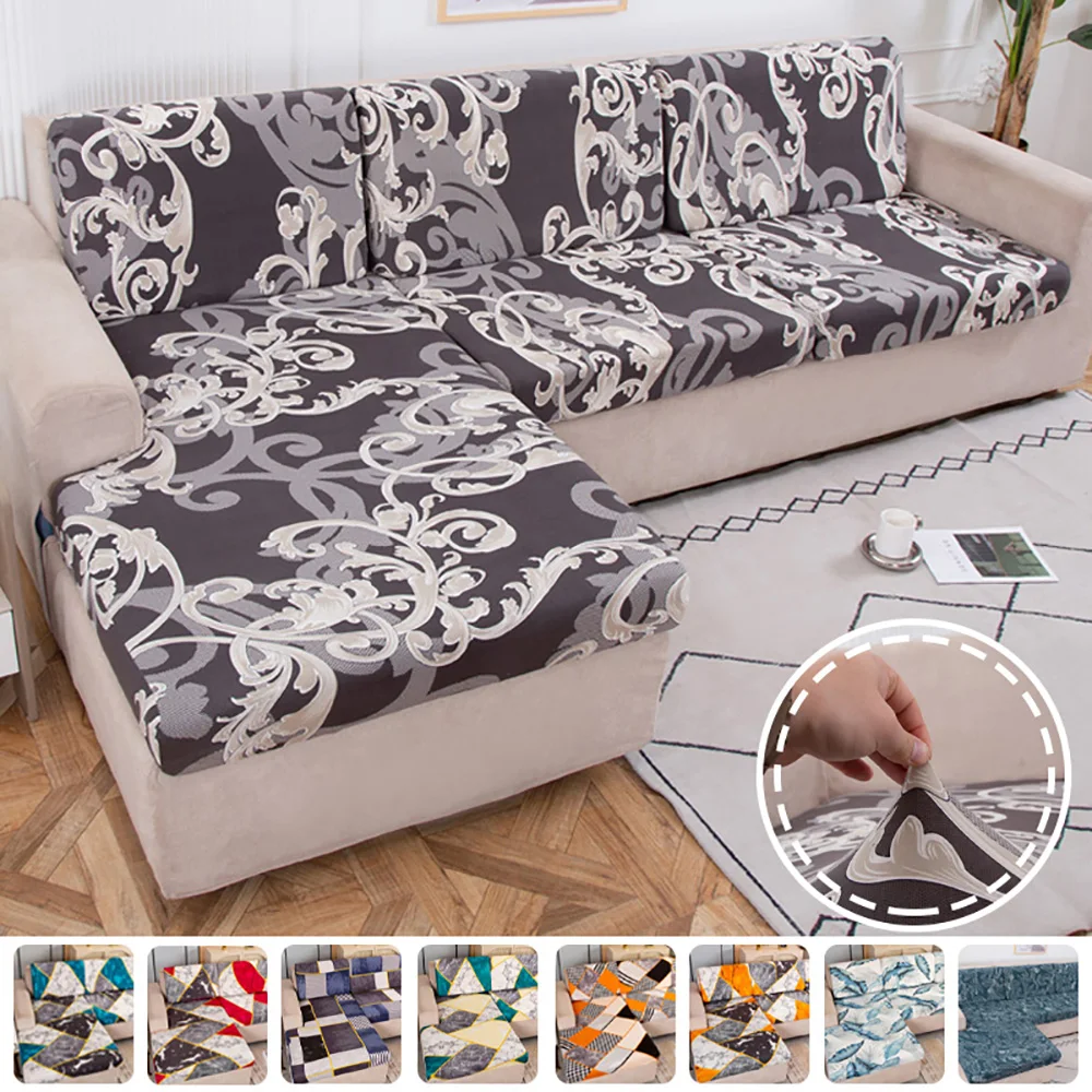 Printing Dust Proof Sofa Seat Cushion Covers Stretch Furniture Protective for Dining Room Wedding Office Corner Sofa Slipcovers