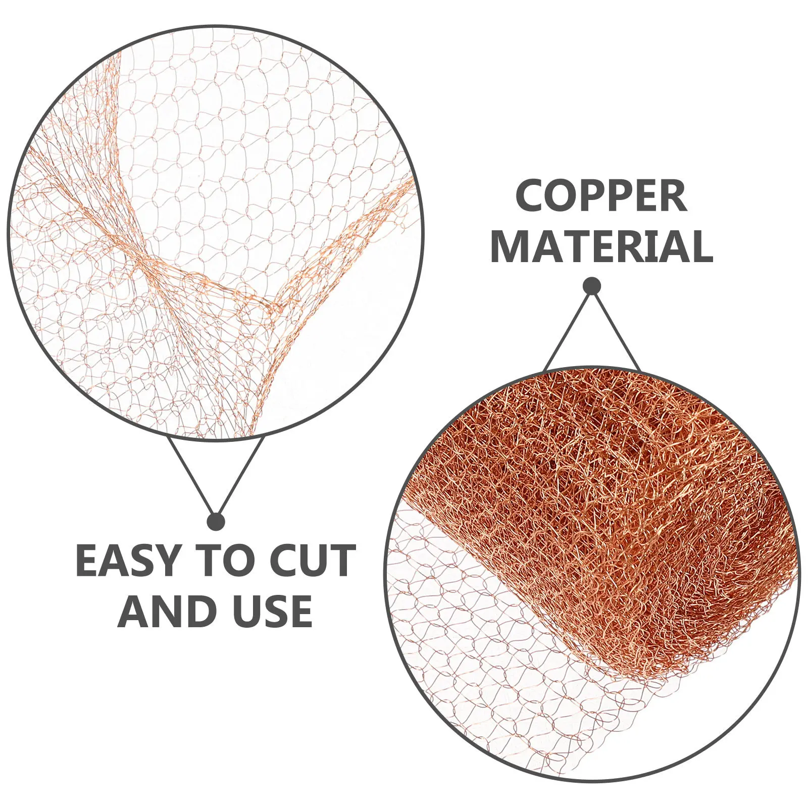 1 Rolo de Tela de Malha de Cobre para Destilação, Material de Tela de Malha de Fio de Cobre Tricotado para Peças de Ferramentas Industriais e Laboratoriais