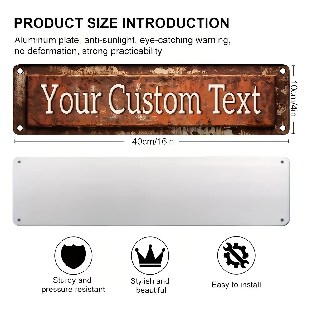 Custom Vintage Metal Street Sign - Custom Text with Ornate Floral Design, Retro Wall Decor for Indoor/Outdoor Use, Perfect Gift