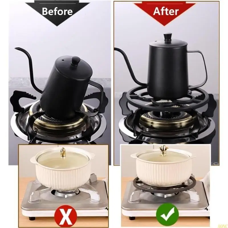 A0NC Iron Cook Top Top Rick 18.2 см. Газовая хоб wok стоять на скольжении горшки поддерживают поддержку Wok кольца Железная