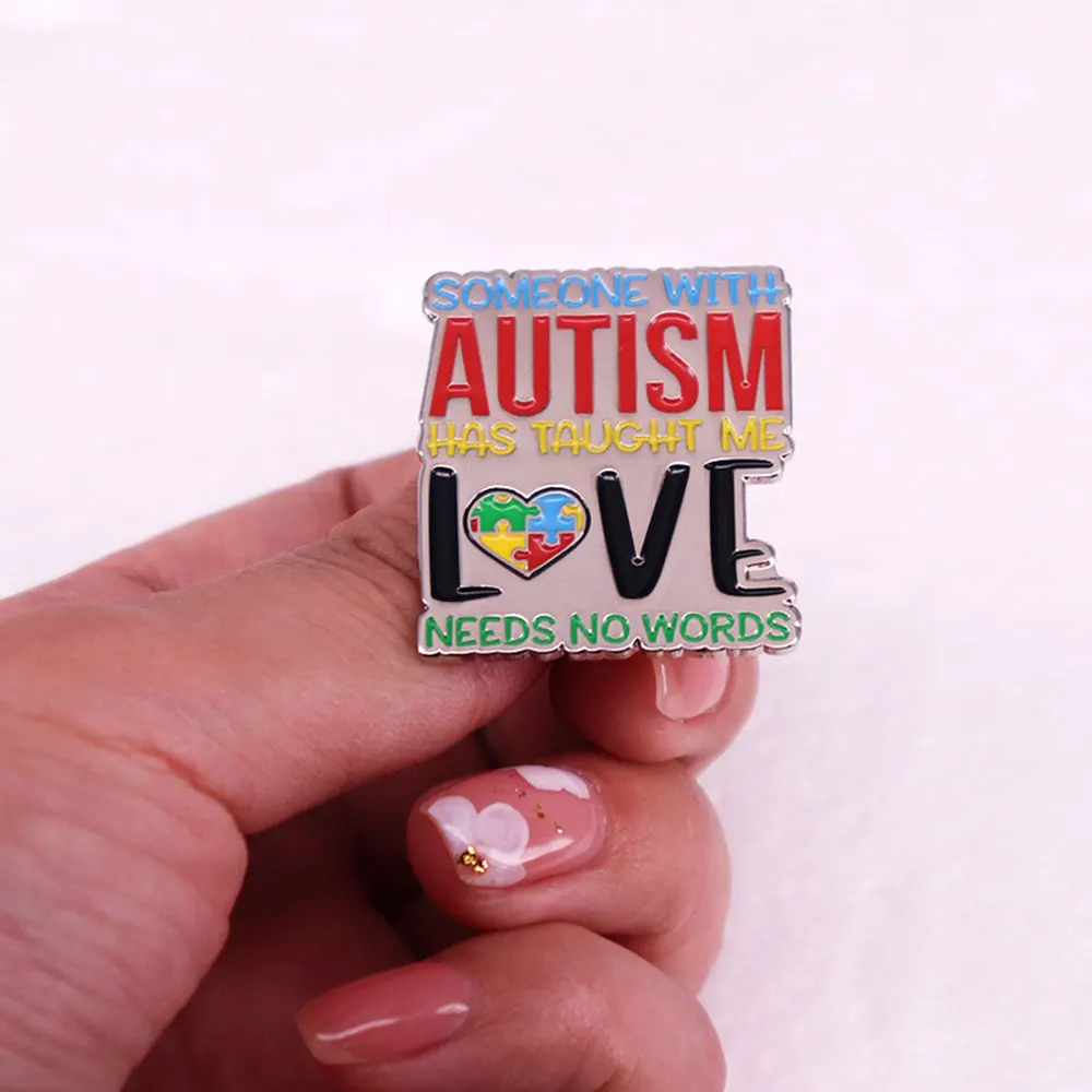 Autism Brooch Color Puzzle Heart Badge Accessory