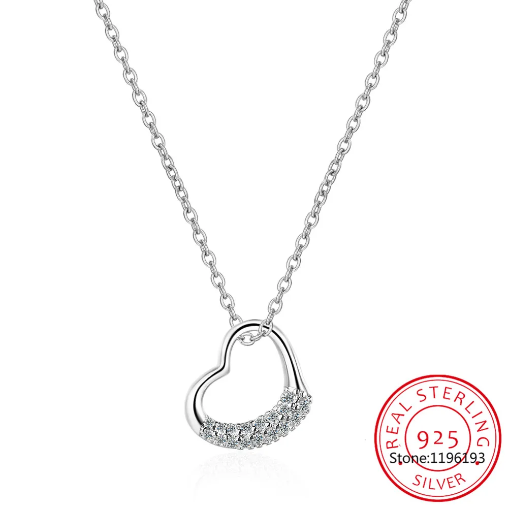 Heart Necklace for Women D Color VVS1 Moissanite 925 Sterling Silver Minimalist Heart Pendant Necklace Engagement Jewelry MSN019