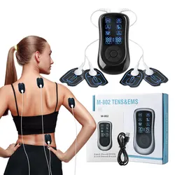 EMS Dual Pulse Physiotherapy Instrument Rechargeable 6 Modes TEMS Unit Muscle Stimulator for Body Natural Pain Relief Management