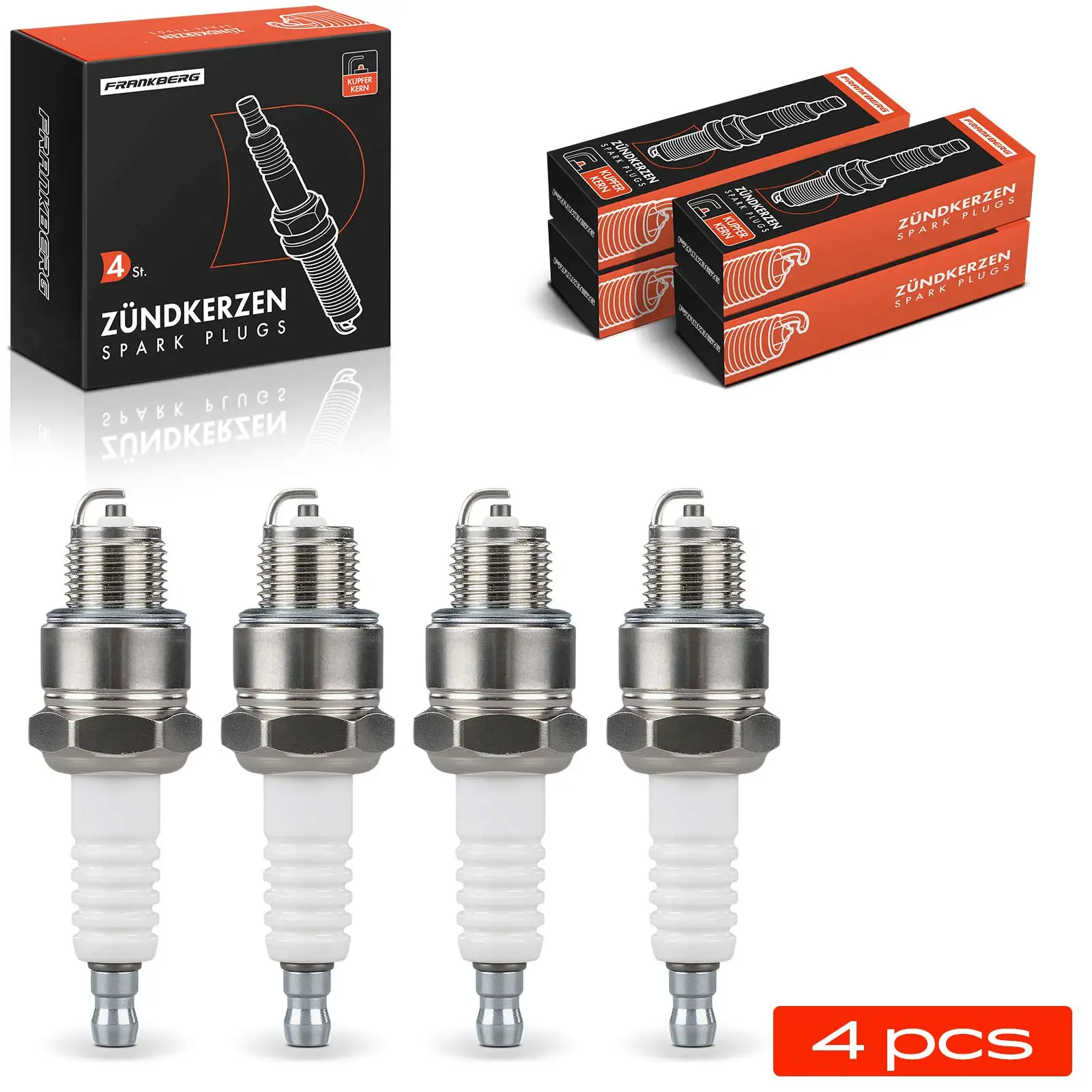 Frankberg 4x Zündkerze für Porsche 911 356 Fiat 500 Ford Taunus 17M Turnier AP2BEN000088 9470100227 920701202 4123 2BEN000088