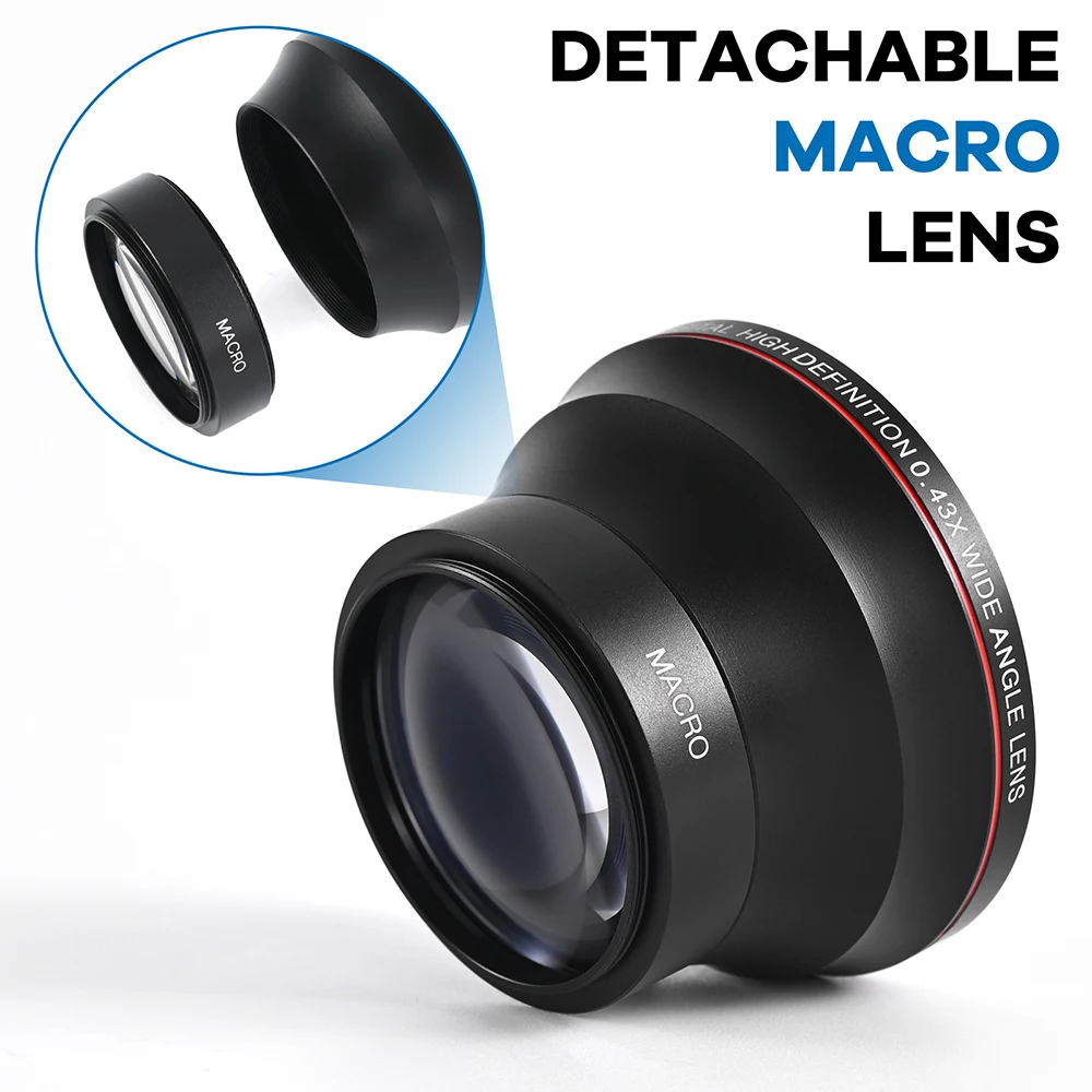 Lightdow Super Wide Angle Lens 55mm 0.43x With Macro Portion Affiliated Lens for Nikon Cannon Sony Camera Lens