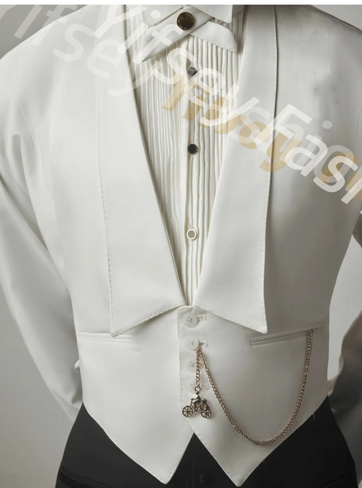 

Ivory Lapel Deep V-Neck Wedding Waistcoat Mens Vests Slim Fit Latest Design Fashion Best Men British Style Men‘S Vests Wear 1pc