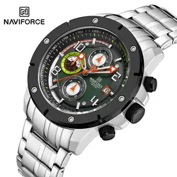 NAVIFORCE Men Watches Luminous Waterproof Quartz Watch Calendar Chronograph Stainless Steel Wristwatch  2024 Relogio Masculino