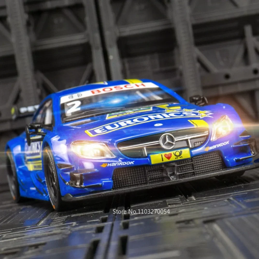 Modèle réduit de voiture Benz Jas C63 DTM, échelle 1:32, véhicule de course en alliage moulé sous pression, pneus en caoutchouc, portes ouvertes avec nervures légères, cadeaux pour enfants